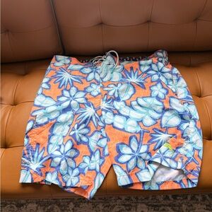 Tommy Bahama Orange and Blue Floral Board Shorts